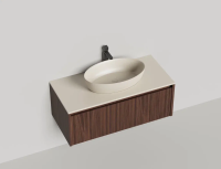 Тумба с раковиной Salini Domino 100 см 27D210ONF окрашивание по RAL шпон Onda Plus