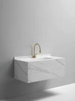 Раковина-моноблок Sapbox SB-WF-CT-100M316 100 см белый мрамор с ящиком