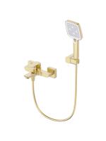 Смеситель для ванны Wonzon & Woghand Forza WW-639031-1-BG золото брашированный с душевым гарнитуром
