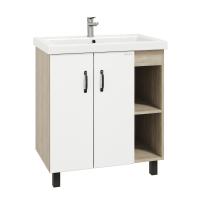 Тумба под раковину Onika Тимбер 109033 85 см R дуб сонома и белый напольная (раковина Адриана 90)