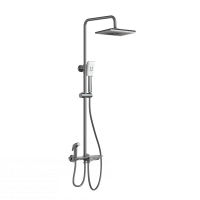 Душевая стойка со смесителем Wonzon & Woghand WW-B3310-BGG темный графит брашированная с термостатом и гигиеническим душем