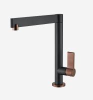 Смеситель для кухонной мойки Webert Spirit SO920302722 черный с бронзой матовый