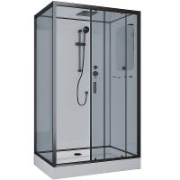 Душевая кабина Niagara Classic 120x80x210 69120134QR профиль черный, стекло тонированное