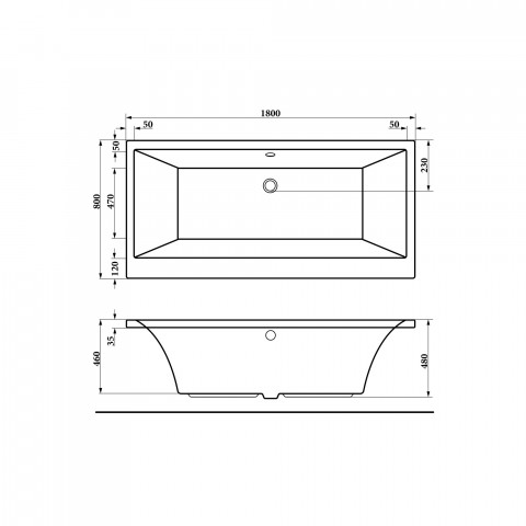 Ванна акриловая Alba Spa Kero 180x80 ВПР0370000100 пристенная