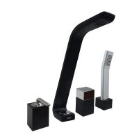 Смеситель на борт ванны Webert Wolo WO850701564 черный с хромом матовый