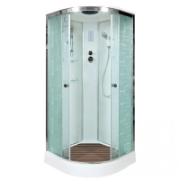 Душевая кабина AvaCan 90x90x220 98287 профиль хром, стекло матовое с электрикой
