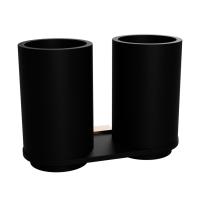 Стакан для зубных щеток двойной Bemeta Galla 108110020 черный с розовым золотом