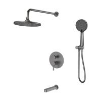 Душевой комплект со смесителем Esko 7in1SCGM оружейная сталь матовый встраиваемый