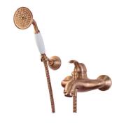 Смеситель для ванны Webert Aurora AU850101060 медь матовый с душевым гарнитуром