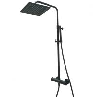 Душевая стойка со смесителем Webert Elio EL980515560METAL черная матовая с термостатом