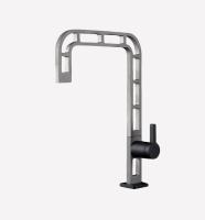 Смеситель для кухонной мойки Webert One-A ON921202441 черный со сталью матовый