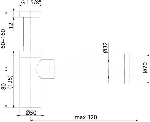 Сифон для раковины Boheme Imperiale 608-2 глянцевое золото