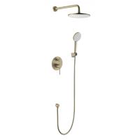 Душевой комплект со смесителем Voda Vessel Gold VSLG Set_3in1 золотой сатин матовый встраиваемый