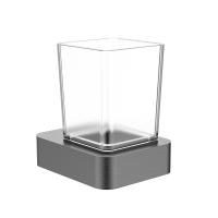 Стакан для зубных щеток Wonzon & Woghand Lotte WW-8321-BGM темный графит брашированный с держателем