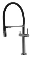 Смеситель для кухонной мойки Boheme Uno 115-SGM вороненая сталь