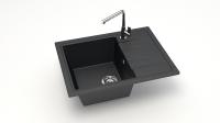 Мойка из искусственного камня Santegro 60 см SZ150-575/Q4 черная матовая