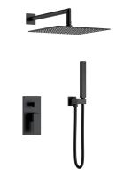 Душевой комплект со смесителем Boheme Qubic 474-3-B черный