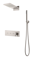 Душевой комплект со смесителем Boheme Fusion 130-NB никель брашированный