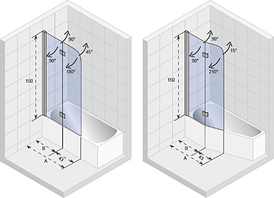 Шторка на ванну Riho Novik 80x150 G003042120 профиль хром