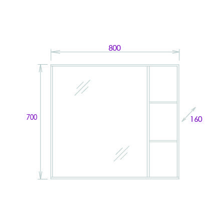 Зеркальный шкаф Onika Тимбер 208091 80 см дуб сонома