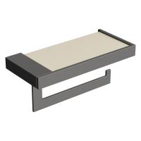 Держатель для туалетной бумаги Boheme Qubic 10721-SGM графит глянец с полкой