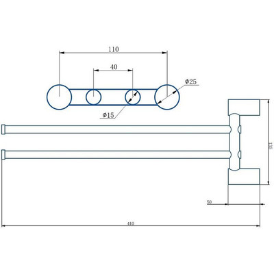 Полотенцедержатель Haiba HB8412-7 черный двойной