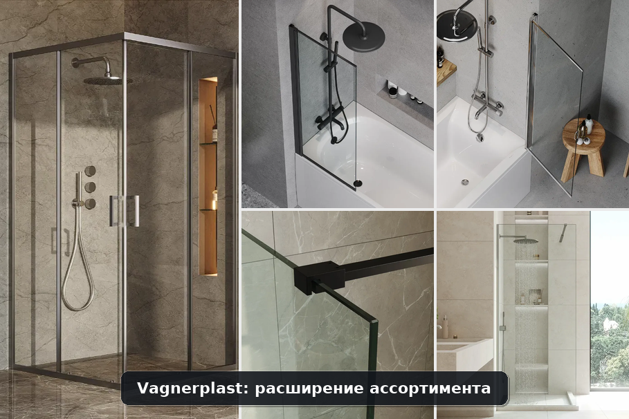 Новинки VAGNERPLAST: Стеклянные душевые конструкции со скидкой 20%