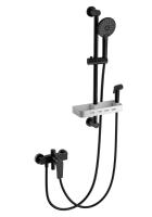 Смеситель для душа Wonzon & Woghand WW-A31003-MB черный матовый с гарнитуром и гигиеническим душем