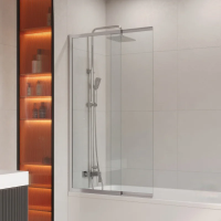 Шторка на ванну Cezares 90x145 SLIDER-VF-11-90/150-C-Cr профиль хром, стекло прозрачное