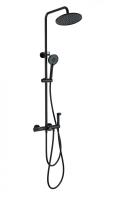 Душевая стойка со смесителем Wonzon & Woghand WW-B3097-A-MB черная матовая с термостатом и гигиеническим душем