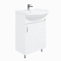 Комплект тумба с раковиной и зеркалом Onika Эко 105205 50 см хром и белый