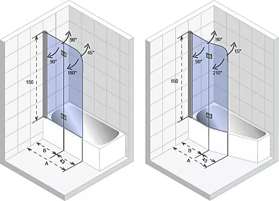 Шторка на ванну Riho Novik 80x150 G003043120 профиль хром