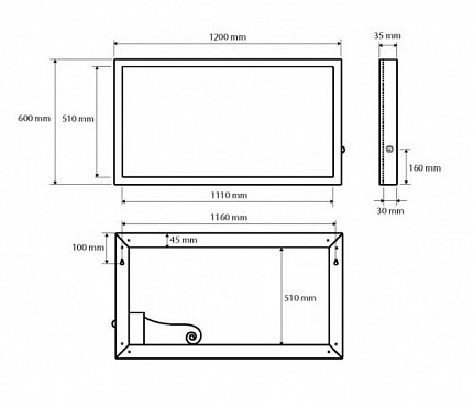 Зеркало Bemeta 120x70 127201719 с подсветкой