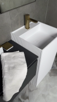 Раковина напольная Armadi Art Cube Corian 802-3R-MW 50 см белая