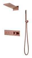 Душевой комплект со смесителем Boheme Fusion 131-CB брашированная медь с термостатом