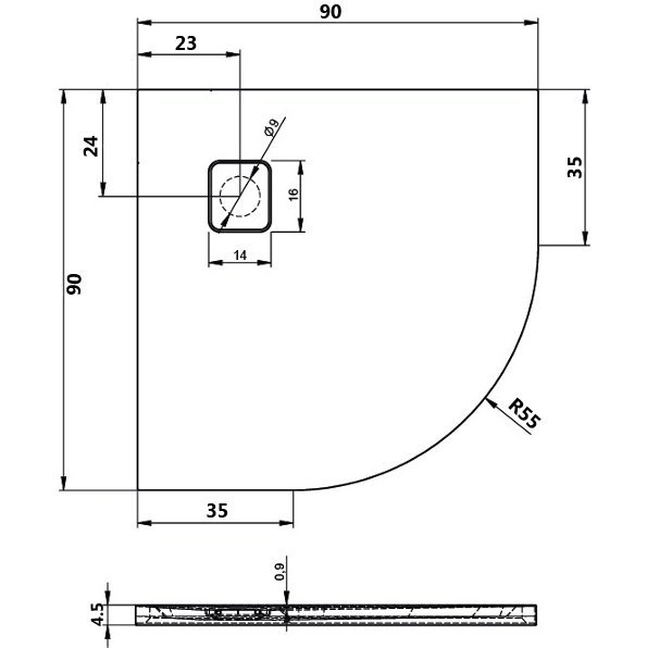 Душевой поддон Riho Basel 90x90 D005047005 белый