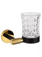 Стакан для зубных щеток Wonzon & Woghand Majestic WW-9221 черный с золотом глянцевый с держателем