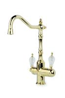 Смеситель для кухонной мойки Boheme Tradizionale Oro 112-CRST глянцевое золото