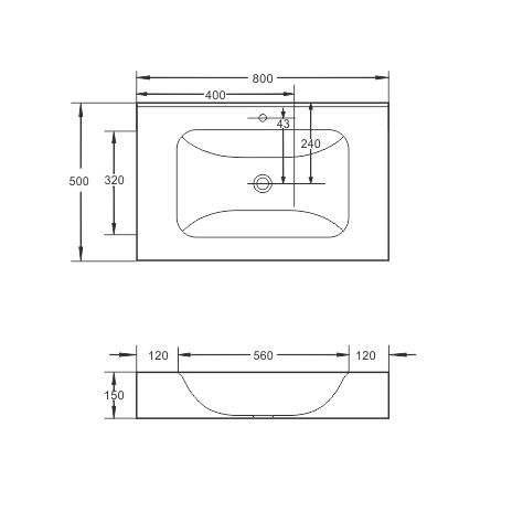 Раковина подвесная Sapbox SB-RW080M088 80 см белый мрамор матовая