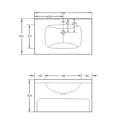 Раковина-моноблок Sapbox SB-WF-CT-80M316 80 см белый мрамор с ящиком