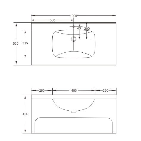 Раковина подвесная Sapbox SB-RW100M088 100 см белый мрамор матовая