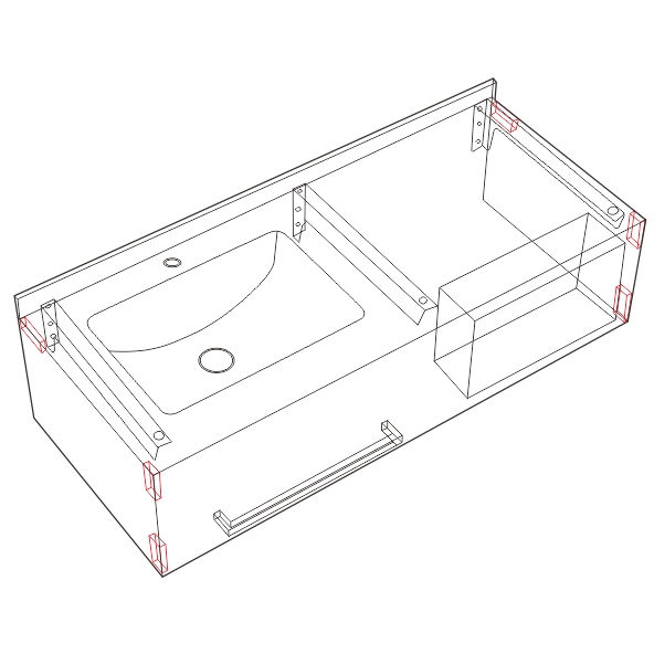 Раковина-моноблок Sapbox SB-WF-MJJ-80M406 80 см серый мрамор