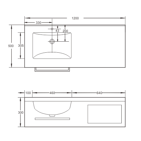 Раковина-моноблок Sapbox SB-WF-MJJ-120M406 120 см серый мрамор