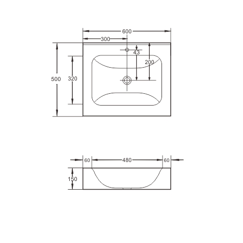Раковина подвесная Sapbox SB-RW060M088 60 см белый мрамор матовая