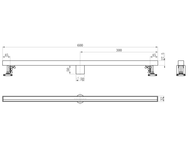 Душевой трап Wonzon & Woghand WW-65406M-BR никель брашированный