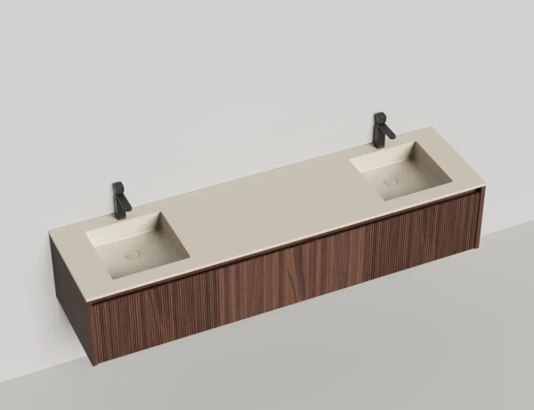 Тумба под встраиваемую раковину Salini Domino 200 см 27D220DINF окрашивание по RAL шпон