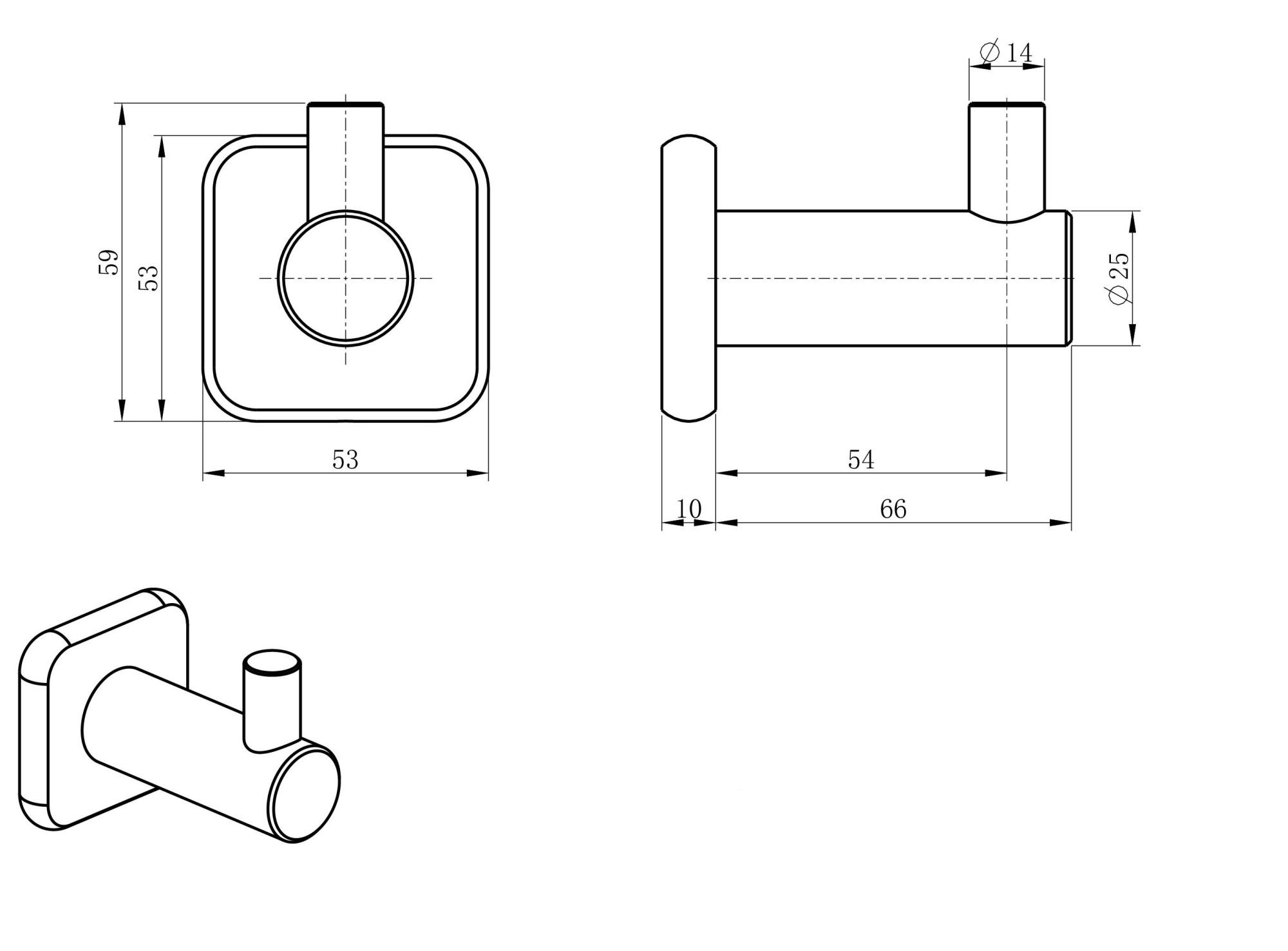 Крючок Wonzon & Woghand WW-V1301-GM темный графит брашированный