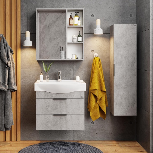 Зеркальный шкаф Onika Девис 206542 65 см бетон чикаго