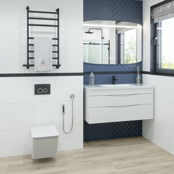 Тумба с раковиной Caprigo Lento 36216-SF027 115 см белая