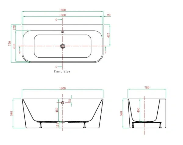 Ванна акриловая Vagnerplast Maggie 160x75 KRBV165MAG9X-64